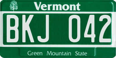 VT license plate BKJ042