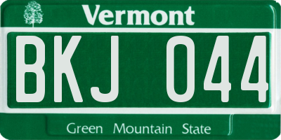 VT license plate BKJ044
