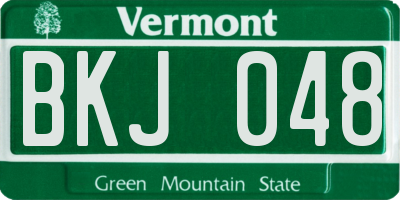 VT license plate BKJ048