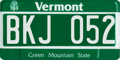 VT license plate BKJ052