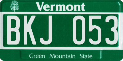 VT license plate BKJ053