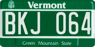 VT license plate BKJ064