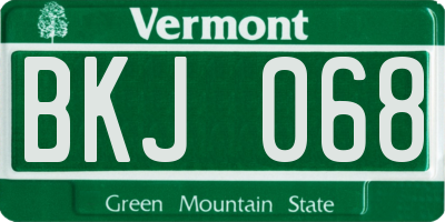 VT license plate BKJ068