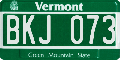 VT license plate BKJ073