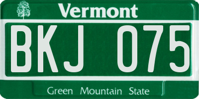 VT license plate BKJ075