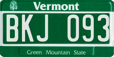 VT license plate BKJ093