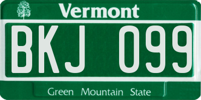 VT license plate BKJ099