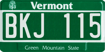 VT license plate BKJ115