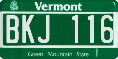 VT license plate BKJ116