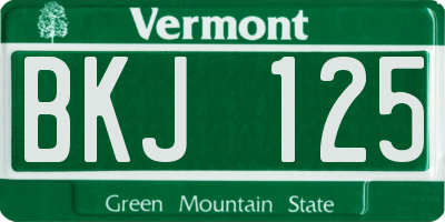VT license plate BKJ125