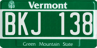 VT license plate BKJ138