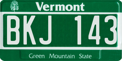 VT license plate BKJ143