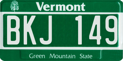 VT license plate BKJ149