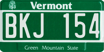 VT license plate BKJ154