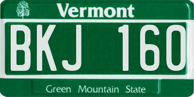 VT license plate BKJ160
