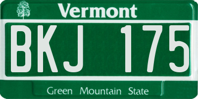 VT license plate BKJ175