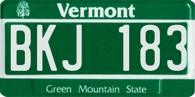 VT license plate BKJ183