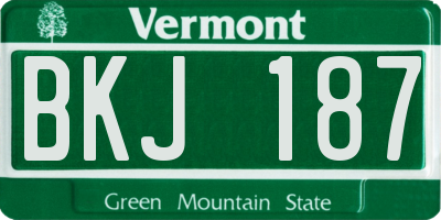 VT license plate BKJ187