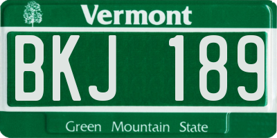 VT license plate BKJ189