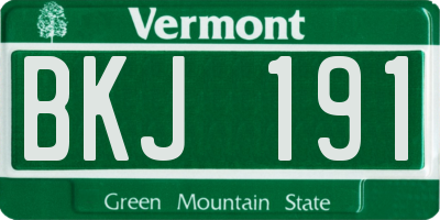 VT license plate BKJ191