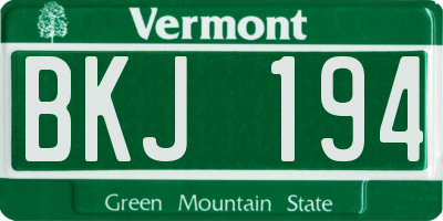VT license plate BKJ194