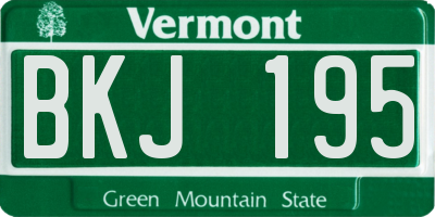 VT license plate BKJ195