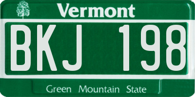 VT license plate BKJ198