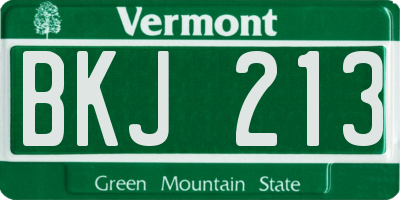 VT license plate BKJ213
