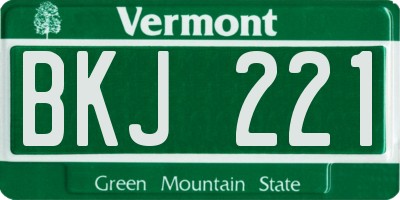 VT license plate BKJ221