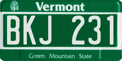 VT license plate BKJ231