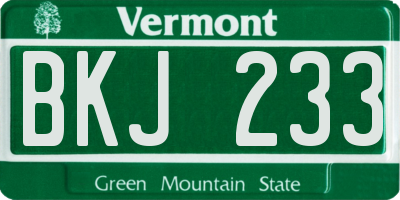 VT license plate BKJ233