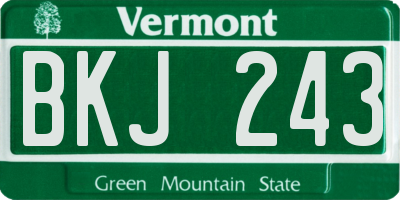 VT license plate BKJ243