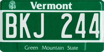 VT license plate BKJ244