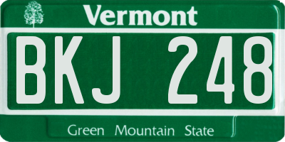 VT license plate BKJ248