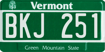 VT license plate BKJ251