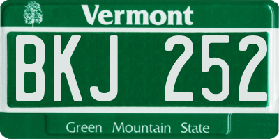 VT license plate BKJ252