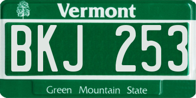 VT license plate BKJ253