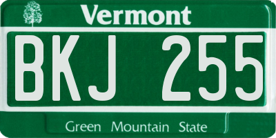 VT license plate BKJ255