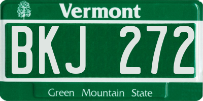 VT license plate BKJ272