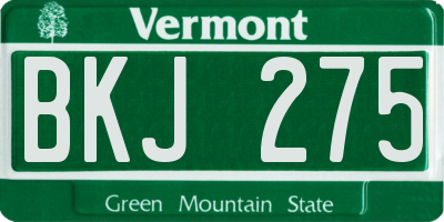 VT license plate BKJ275
