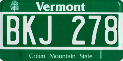 VT license plate BKJ278