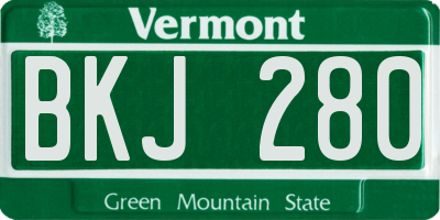VT license plate BKJ280