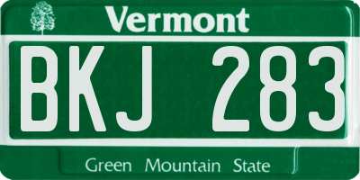 VT license plate BKJ283