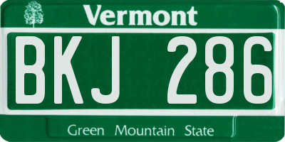 VT license plate BKJ286