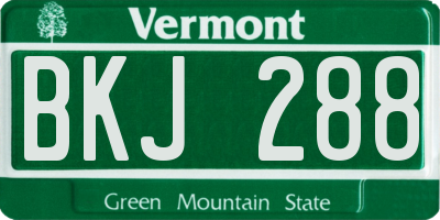 VT license plate BKJ288