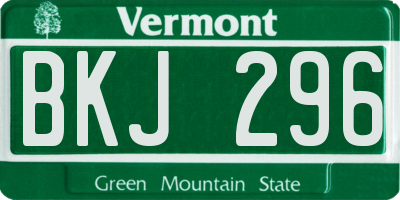 VT license plate BKJ296