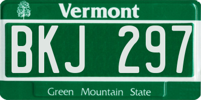 VT license plate BKJ297
