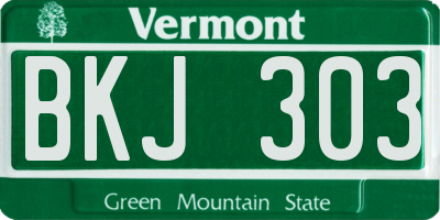 VT license plate BKJ303