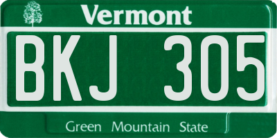 VT license plate BKJ305