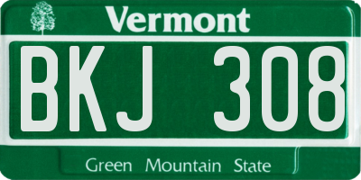 VT license plate BKJ308